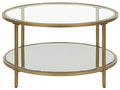 Coffee Table BIRNEY Tempered Glass Gold