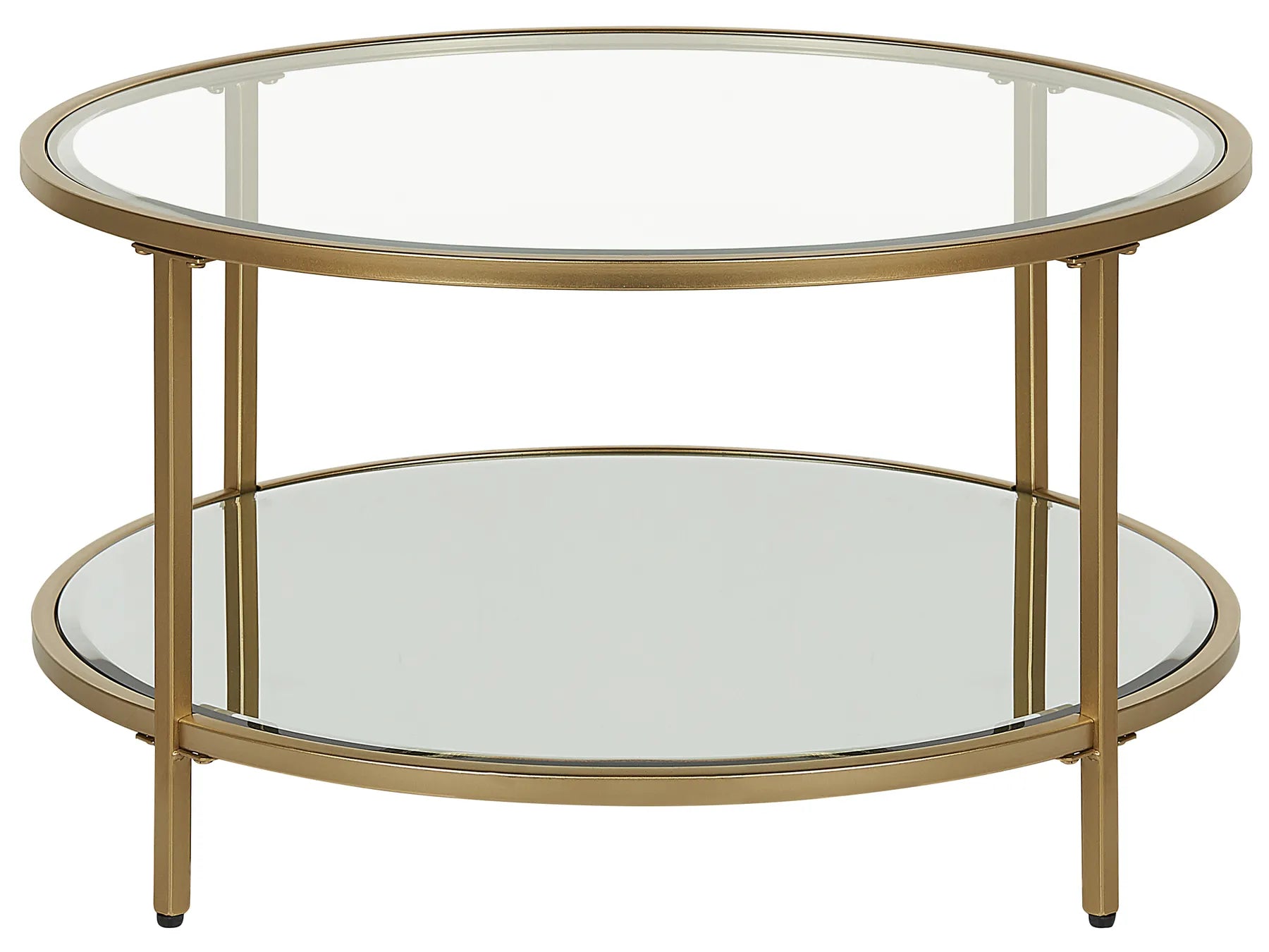 Coffee Table BIRNEY Tempered Glass Gold