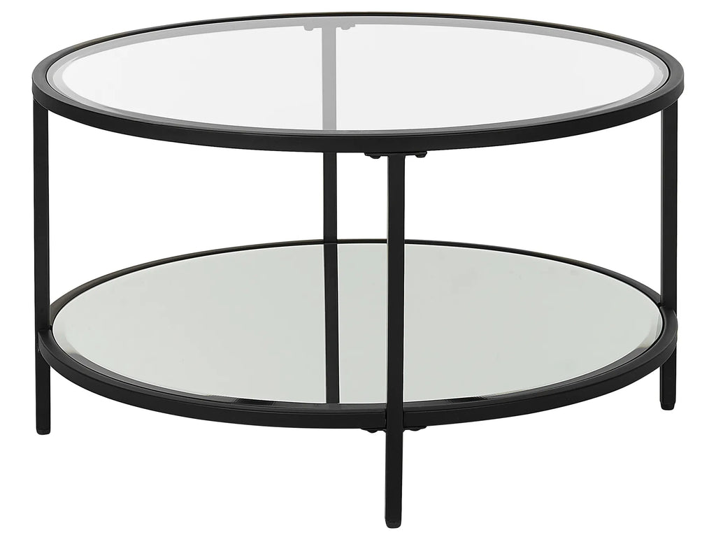 Coffee Table BIRNEY Tempered Glass Black