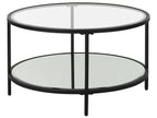 Coffee Table BIRNEY Tempered Glass Black