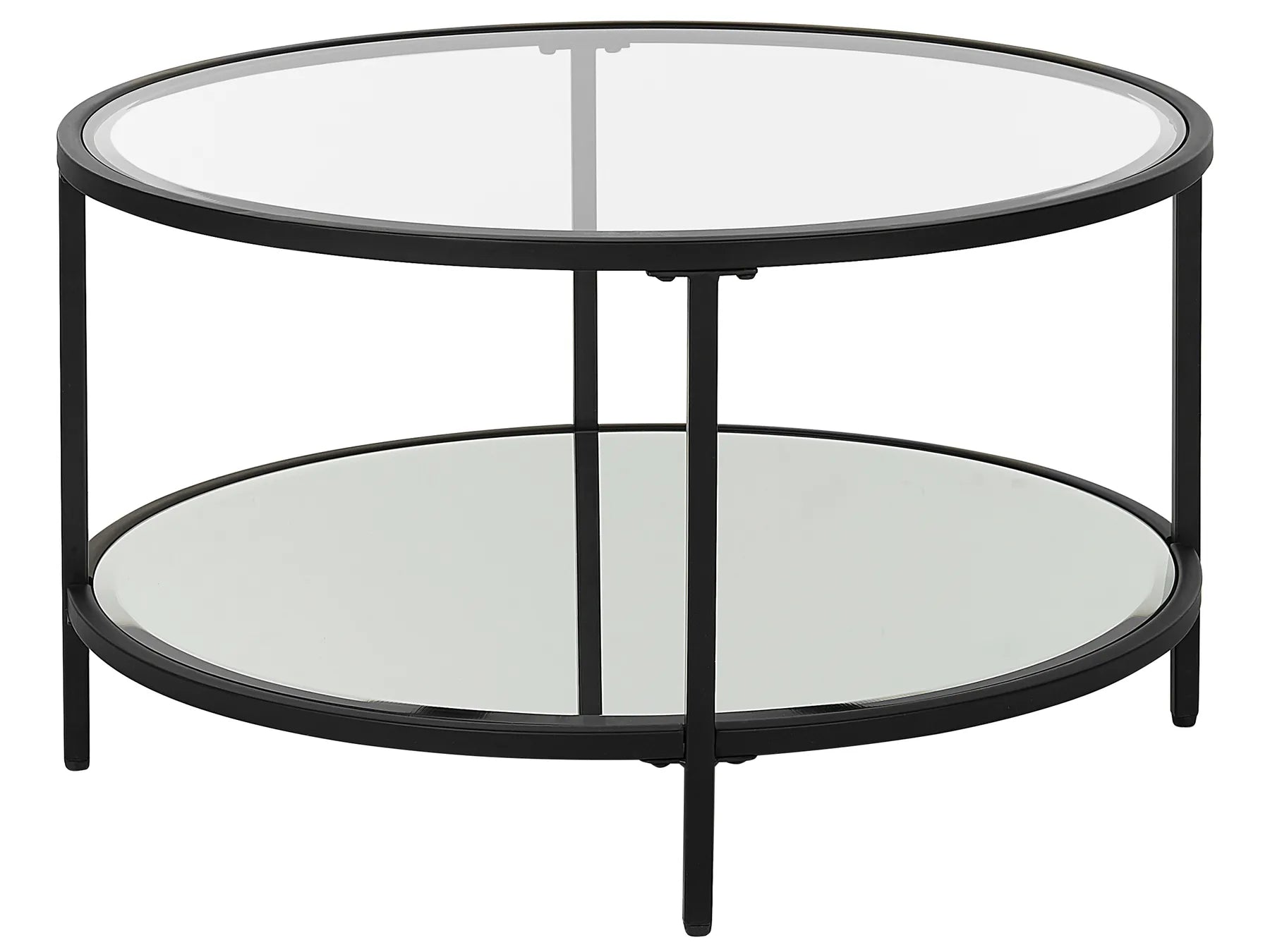 Coffee Table BIRNEY Tempered Glass Black