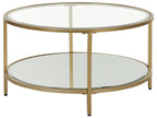 Coffee Table BIRNEY Tempered Glass Gold