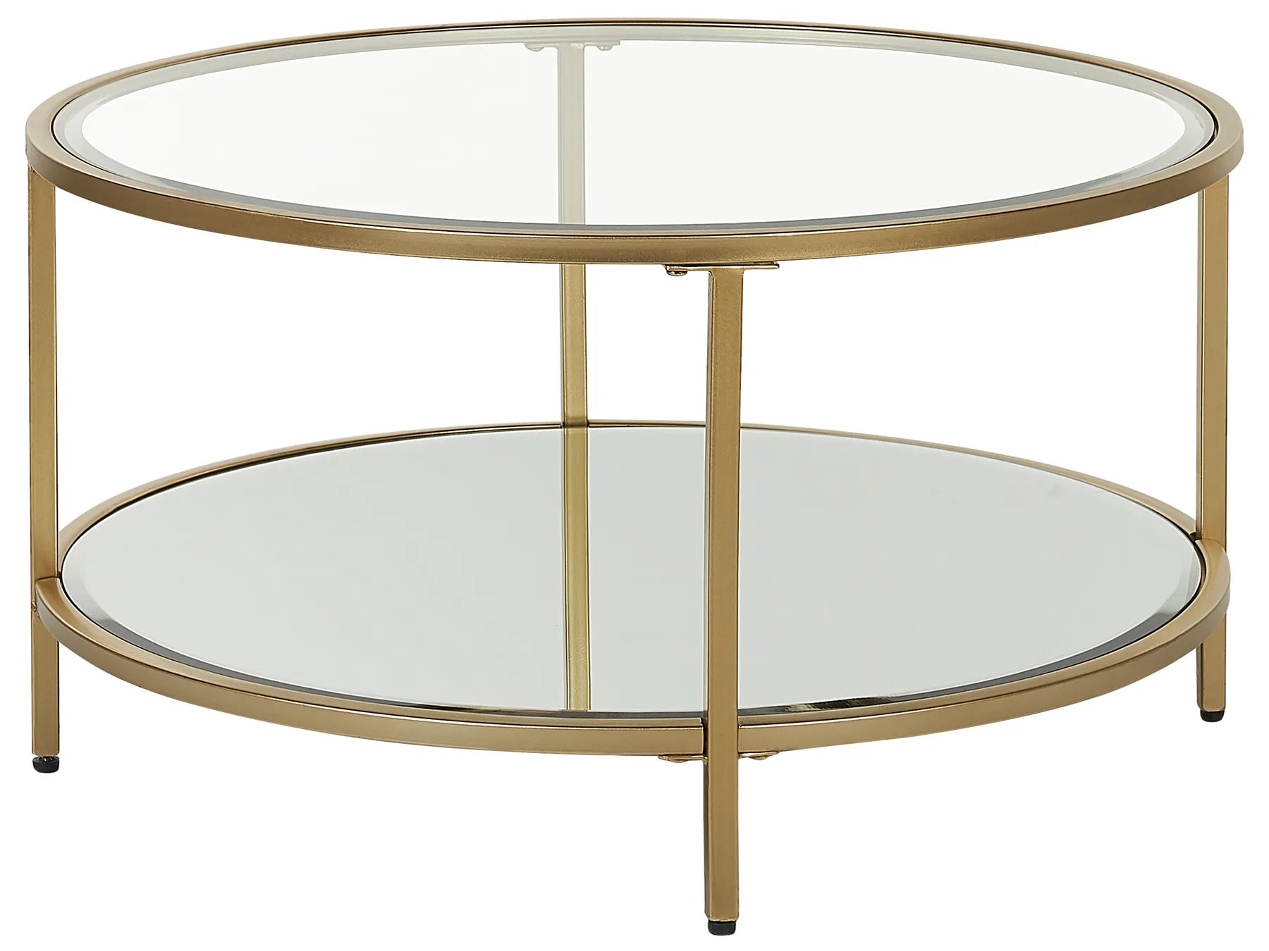 Coffee Table BIRNEY Tempered Glass Gold