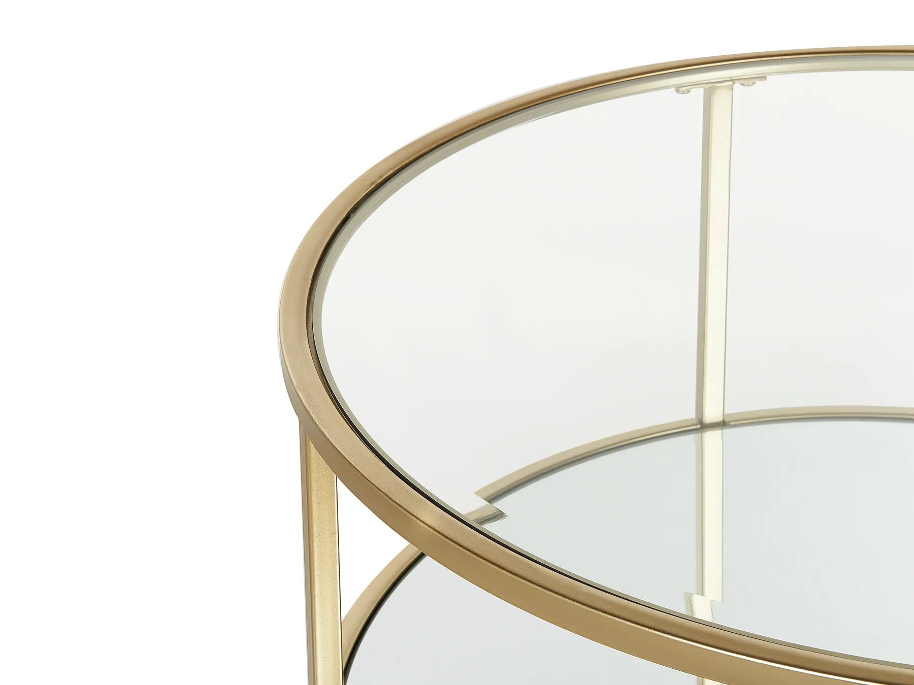 Coffee Table BIRNEY Tempered Glass Gold