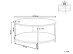 Coffee Table BIRNEY Tempered Glass Gold