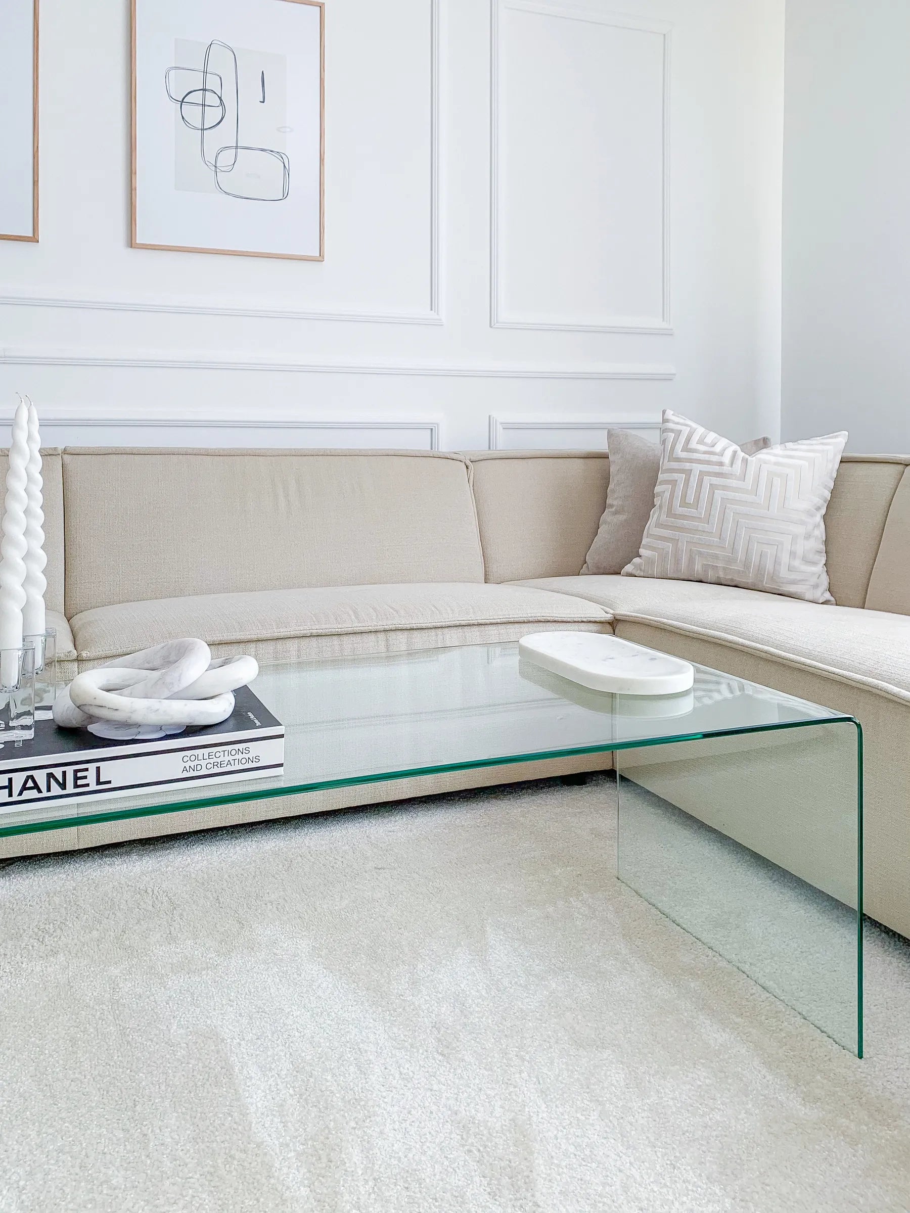 Coffee Table KENDALL Tempered Glass Transparent