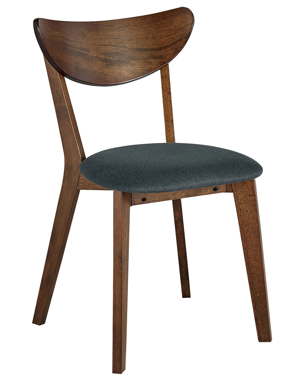 Set of 2 Dining Chairs ERIE Wood Dark Brown/ Grey
