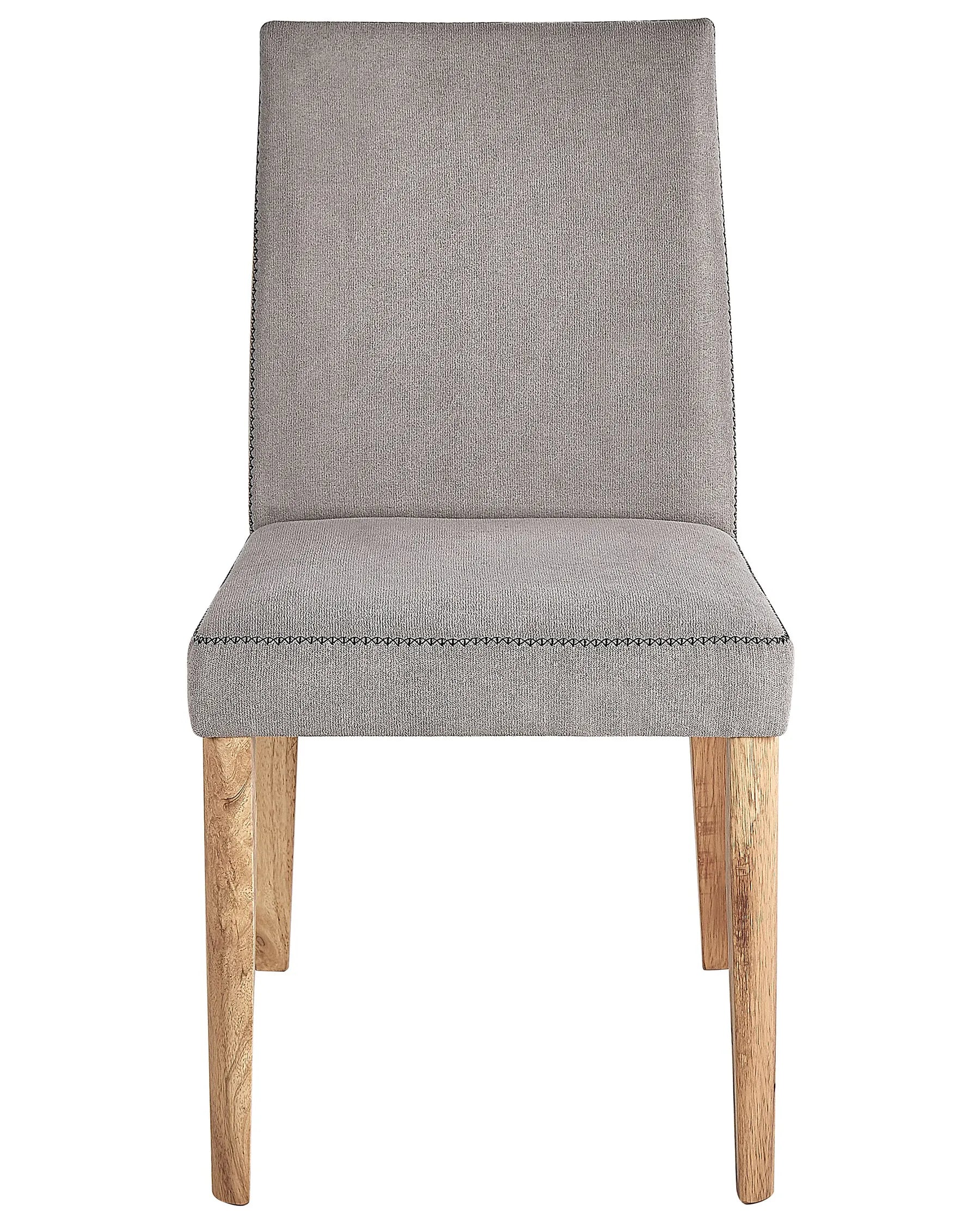 Set of 2 Dining Chairs PHOLA Fabric Grey