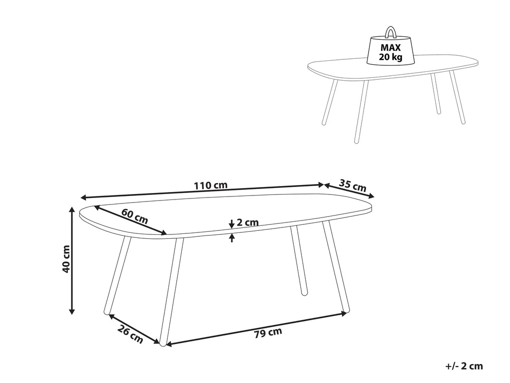 Coffee Table BIDDLE White Marble