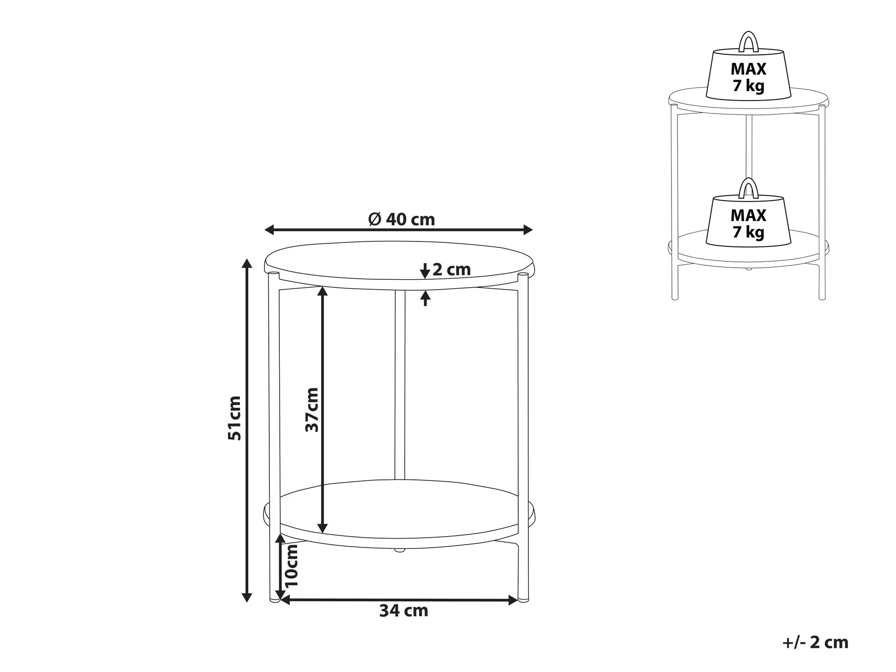 Side Table REVA White Marble