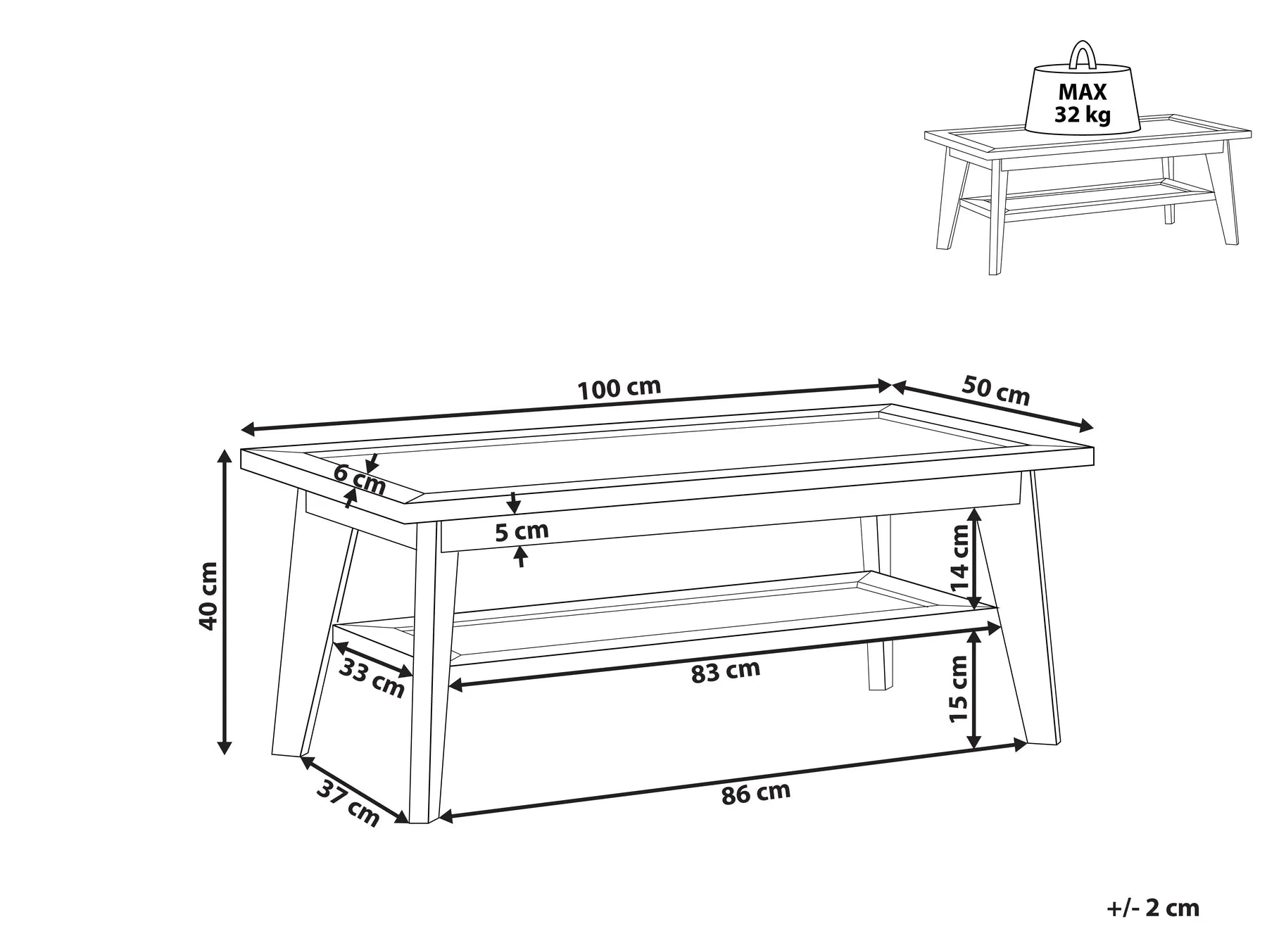 Coffee Table SIMLA Brown