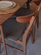 Set of 2 Dining Chairs LYNN Wood Dark Brown/ Grey