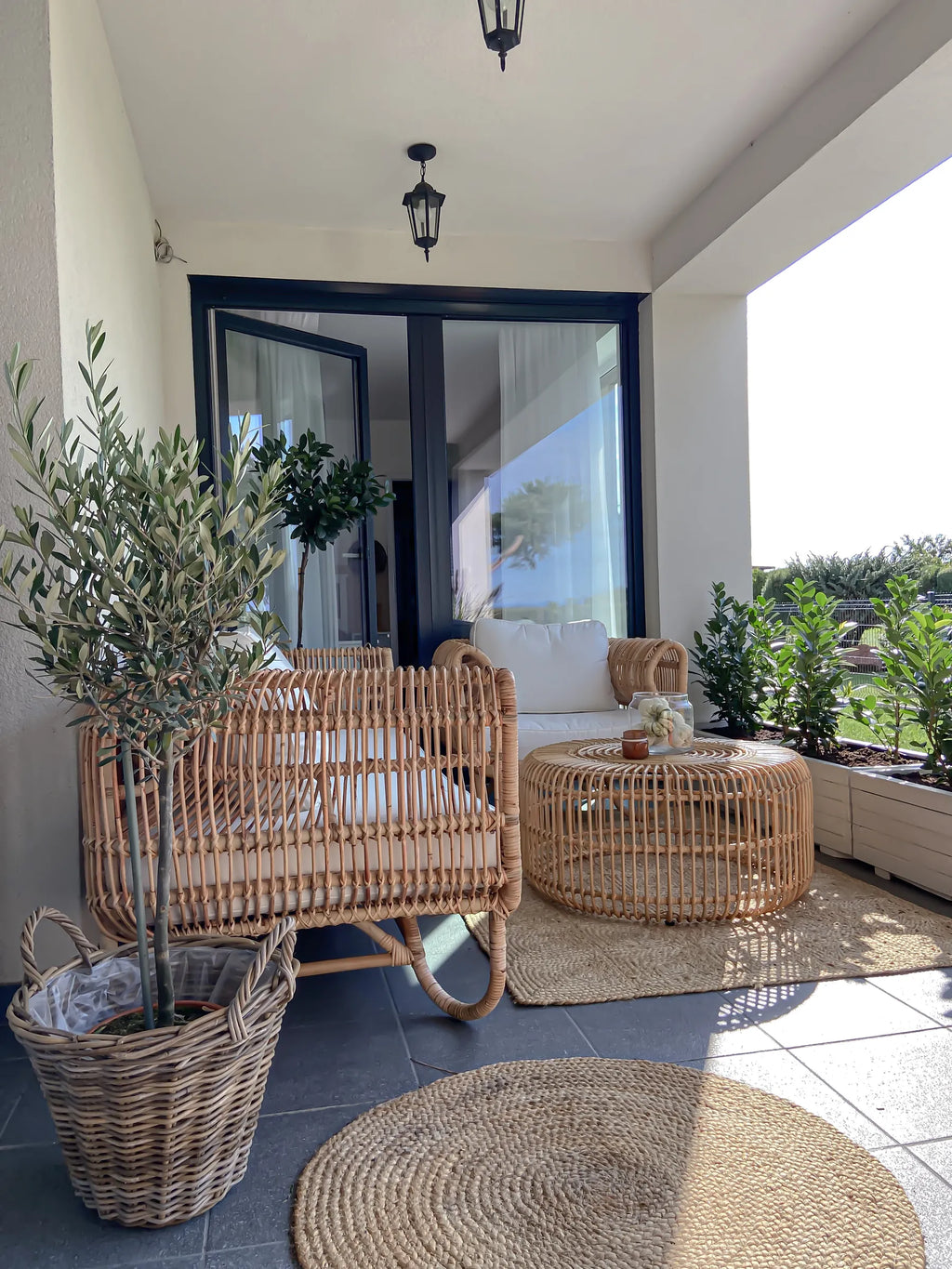 Coffee Table LIMNI Rattan Light Brown