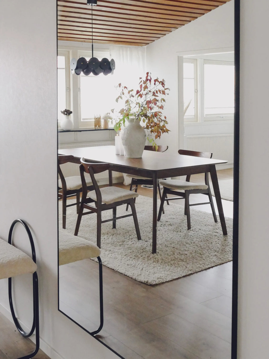 Set of 2 Dining Chairs LYNN Wood Dark Brown/ White