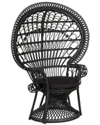 Peacock Chair EMMANUELLE Rattan Black