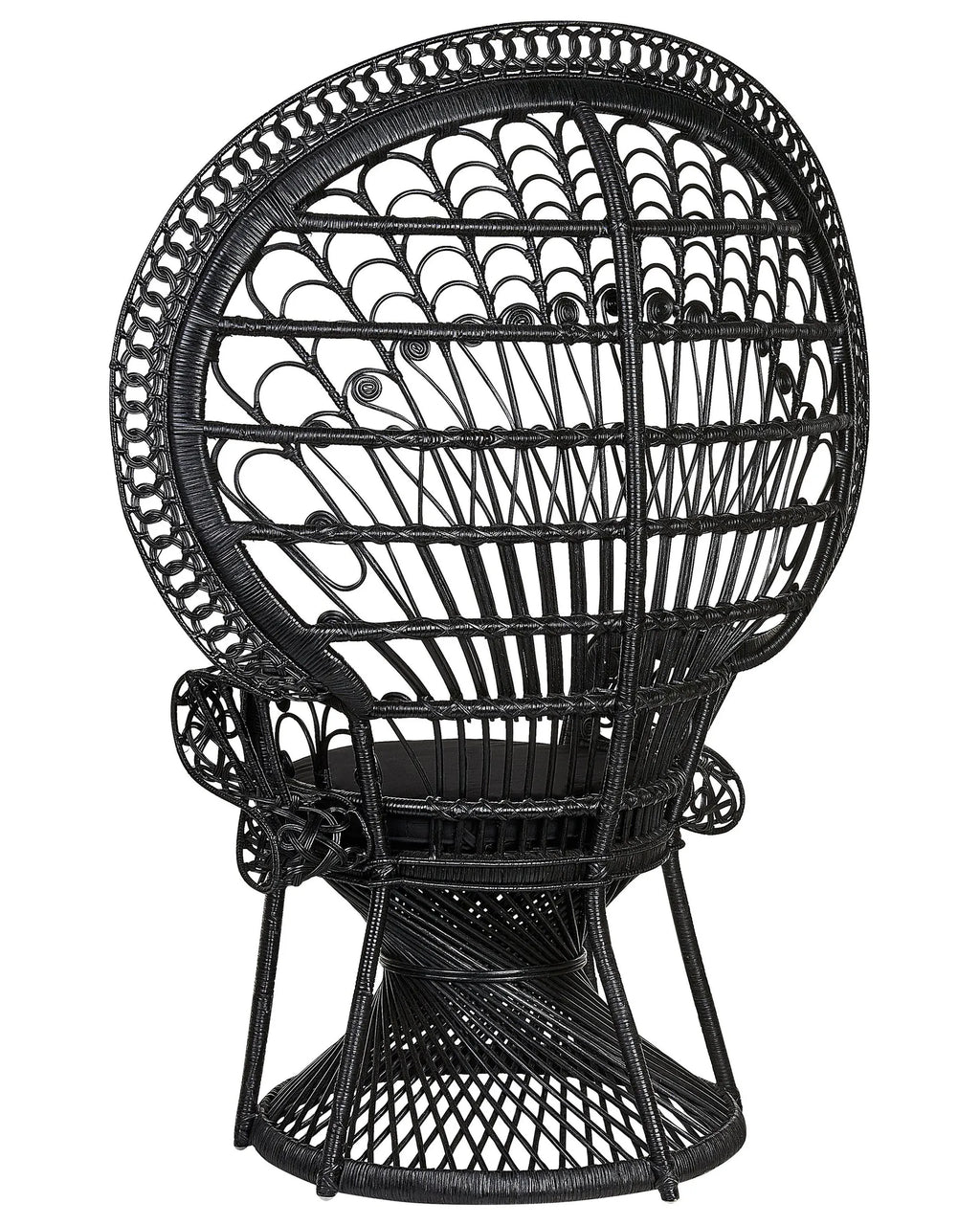 Peacock Chair EMMANUELLE Rattan Black