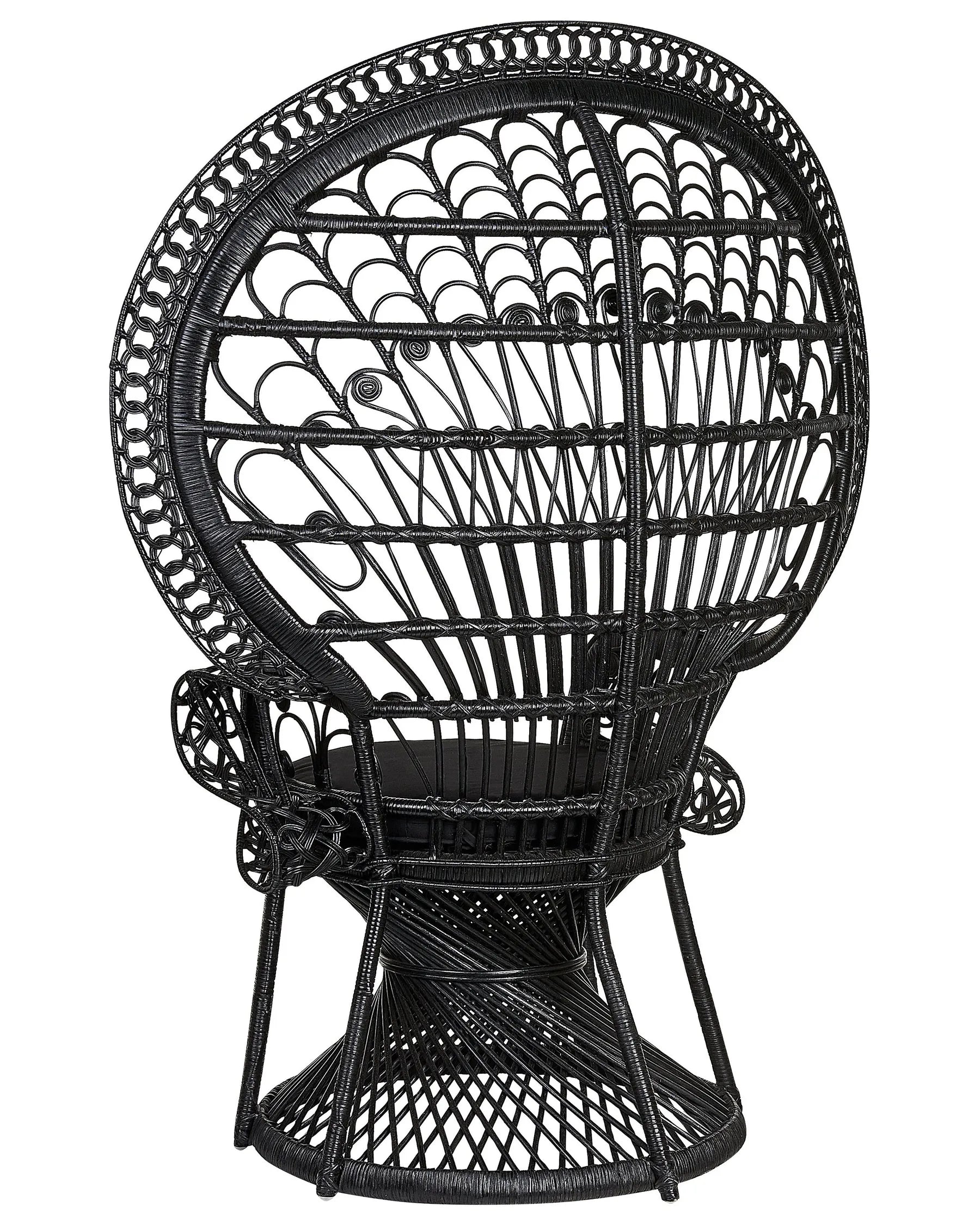 Peacock Chair EMMANUELLE Rattan Black