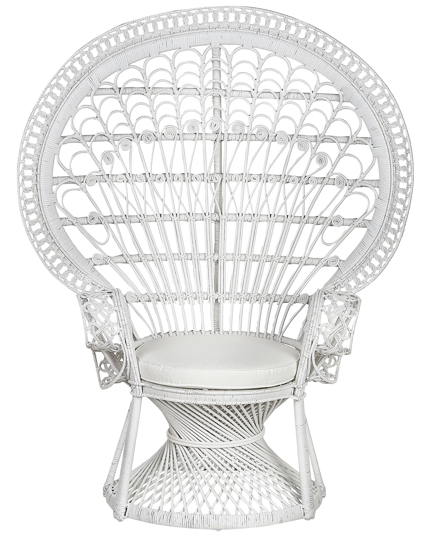 Peacock Chair EMMANUELLE Rattan White