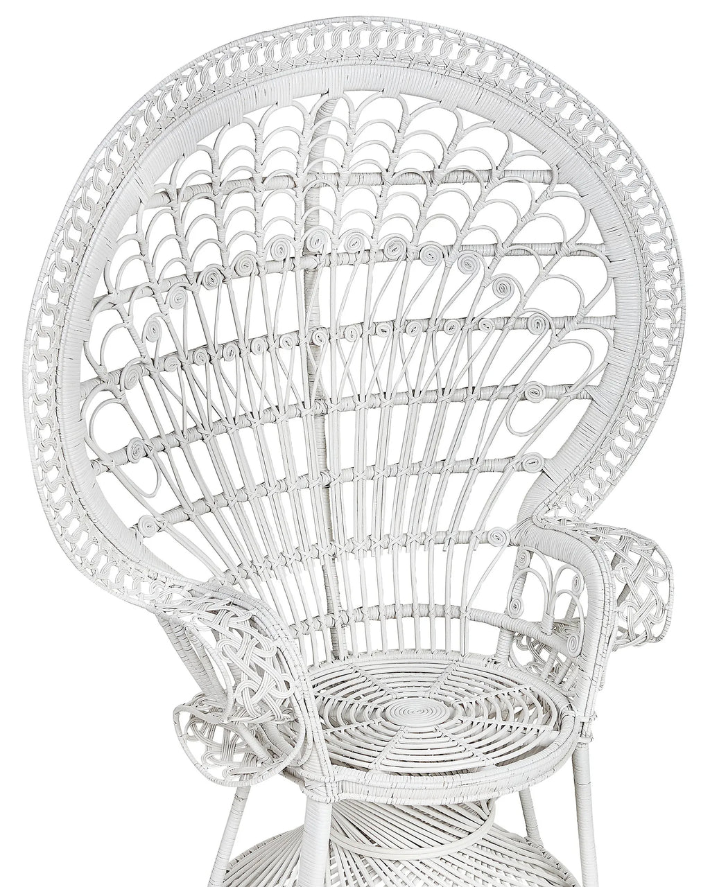 Peacock Chair EMMANUELLE Rattan White