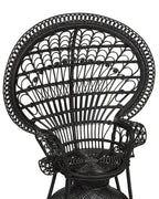 Peacock Chair EMMANUELLE Rattan Black