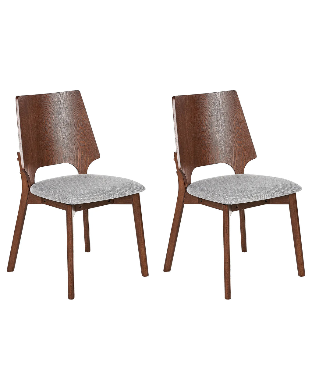 Set of 2 Dining Chairs ABEE Brown/ Grey