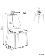 Set of 2 Dining Chairs ABEE Brown/ Grey