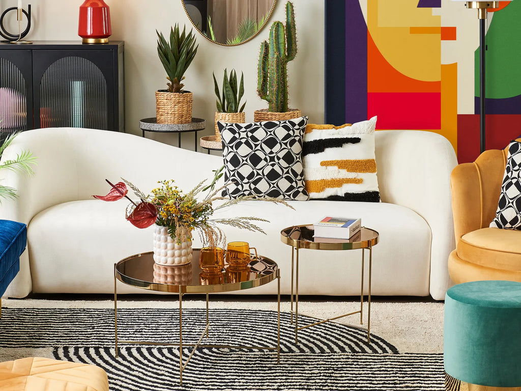 Coffee Table LUCEA Tempered Glass Gold