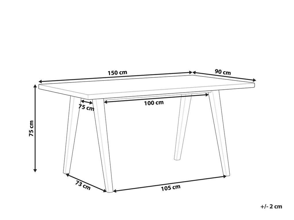 Dining Table LENISTER Brown/ Black 150 cm 90 cm