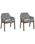 Set of 2 Dining Chairs ALBION Fabric Grey