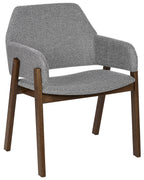 Set of 2 Dining Chairs ALBION Fabric Grey