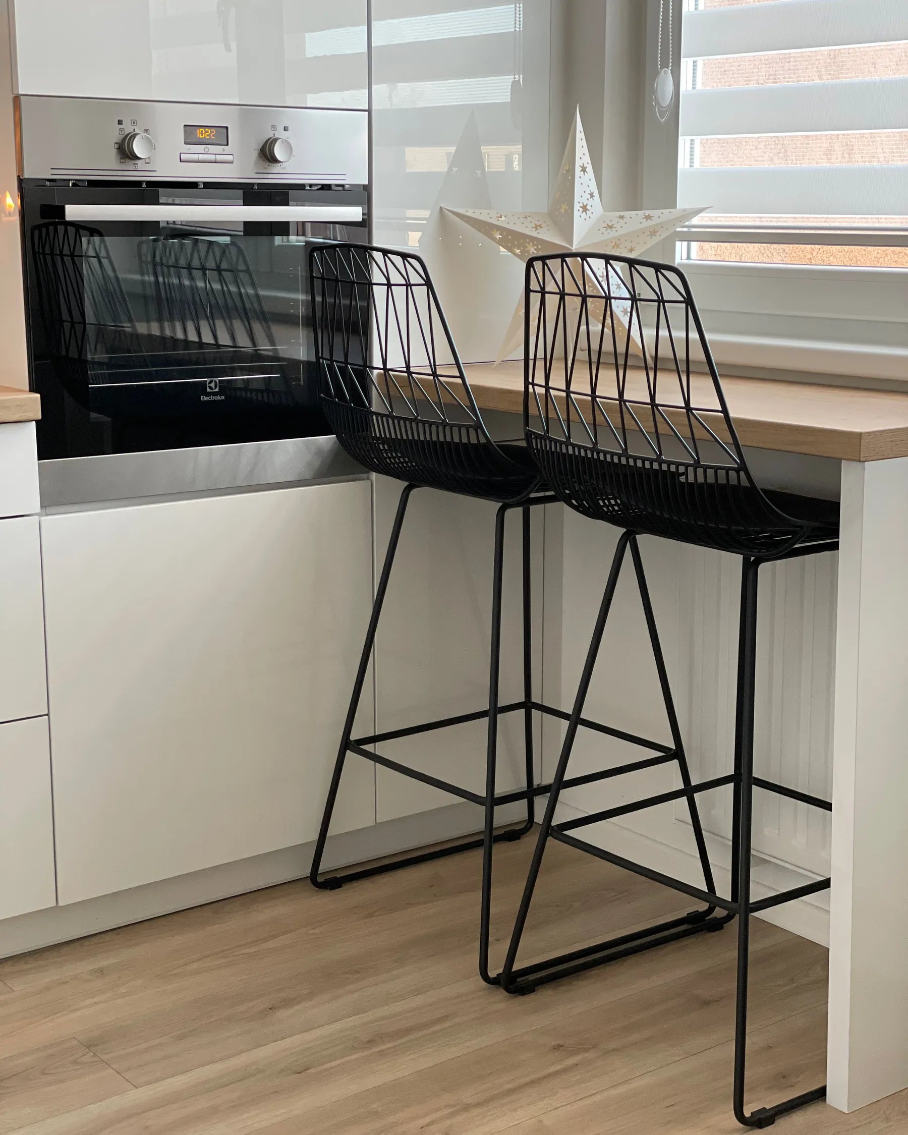 Set of 2 Bar Chairs PRESTON Metal Black