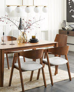 Set of 2 Dining Chairs YUBA Wood Light Grey