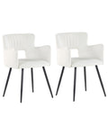 Set of 2 Dining Chairs SANILAC Velvet White