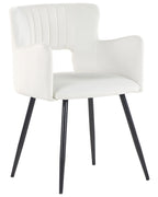 Set of 2 Dining Chairs SANILAC Velvet White