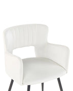 Set of 2 Dining Chairs SANILAC Velvet White
