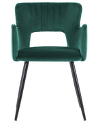 Set of 2 Dining Chairs SANILAC Velvet Emerald Green