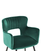 Set of 2 Dining Chairs SANILAC Velvet Emerald Green