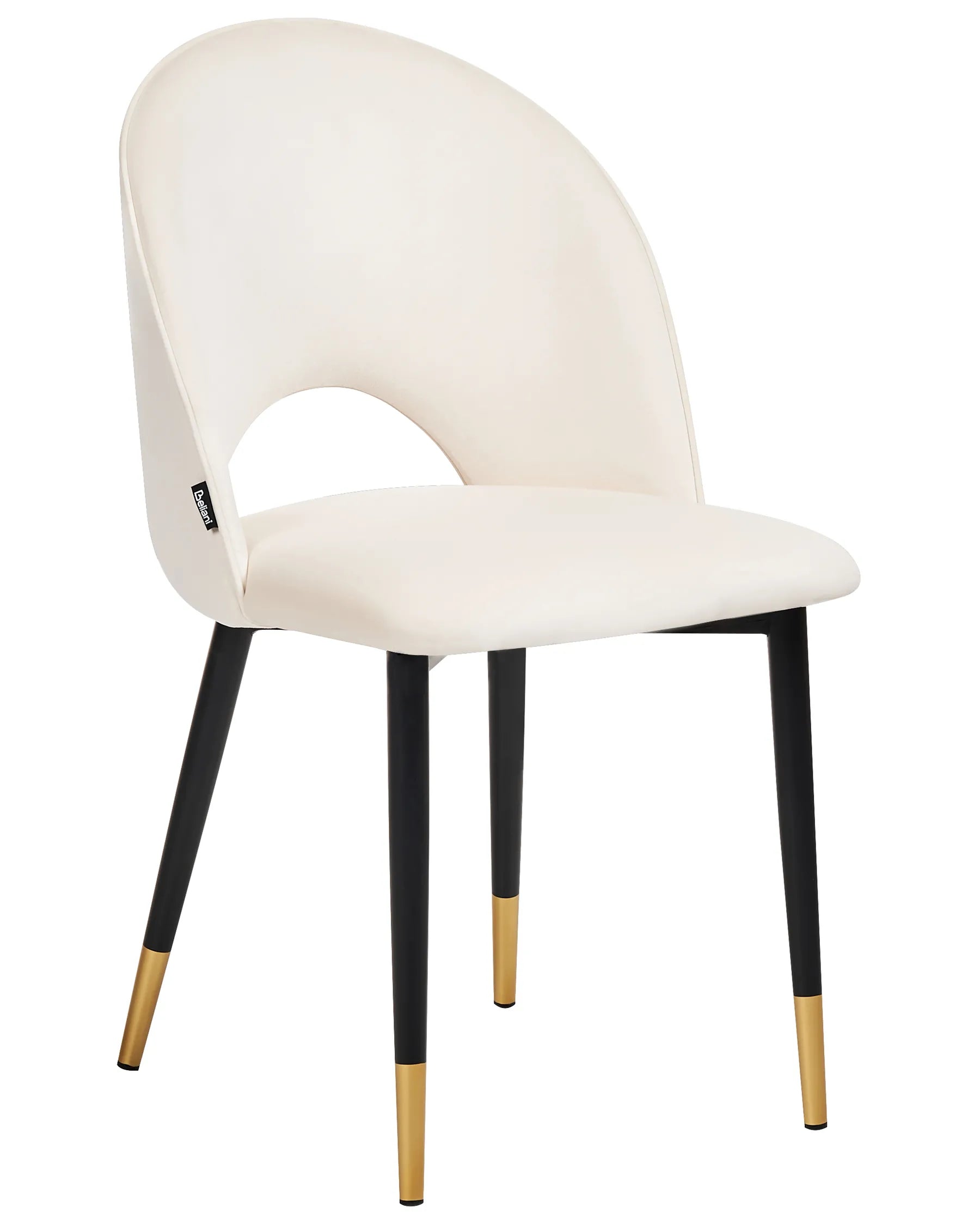 Set of 2 Dining Chairs MAGALIA Velvet Light Beige