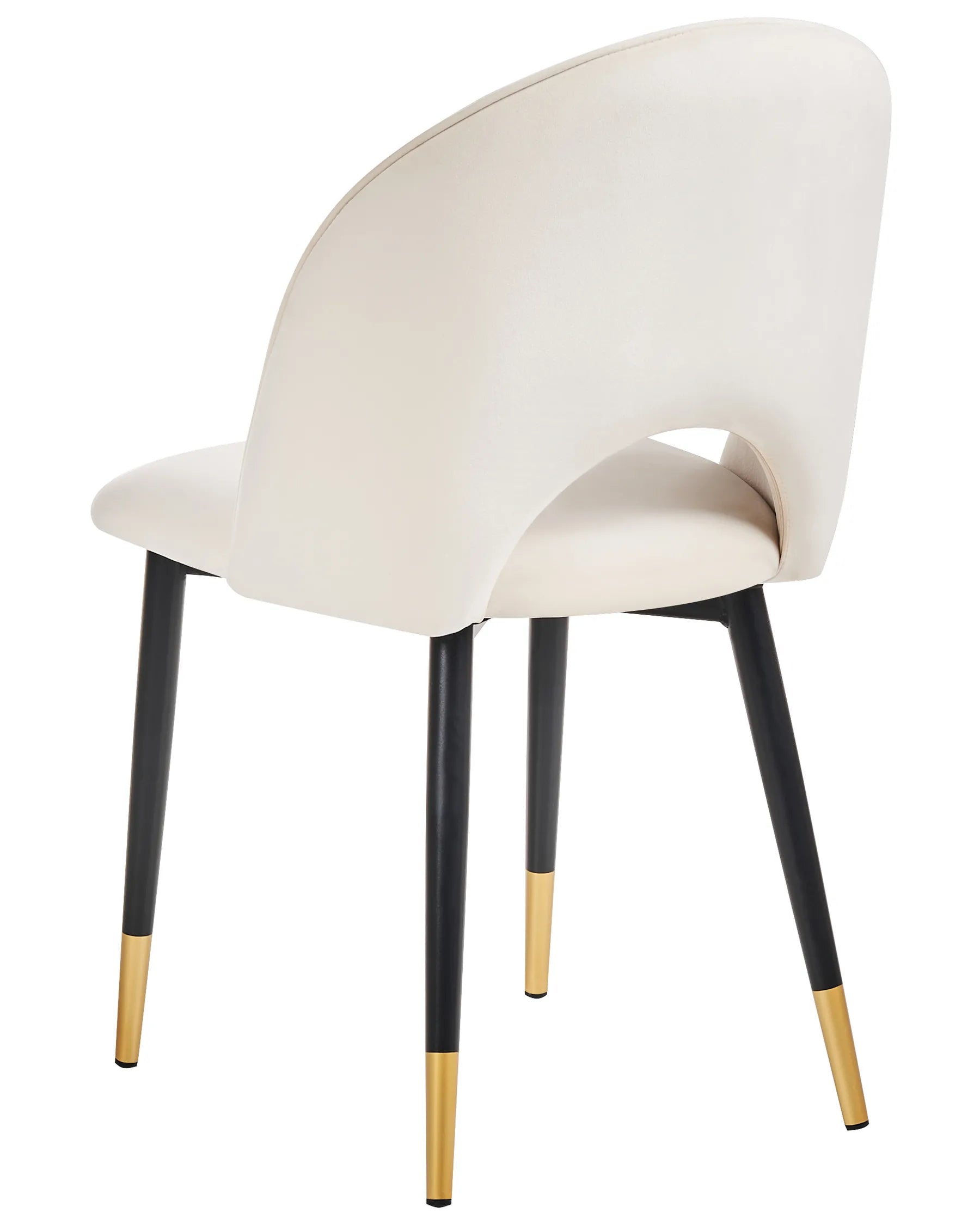 Set of 2 Dining Chairs MAGALIA Velvet Light Beige
