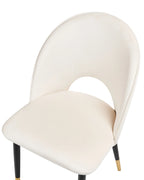 Set of 2 Dining Chairs MAGALIA Velvet Light Beige