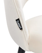 Set of 2 Dining Chairs MAGALIA Velvet Light Beige