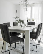 Set of 2 Dining Chairs NEVADA Fabric Dark Grey