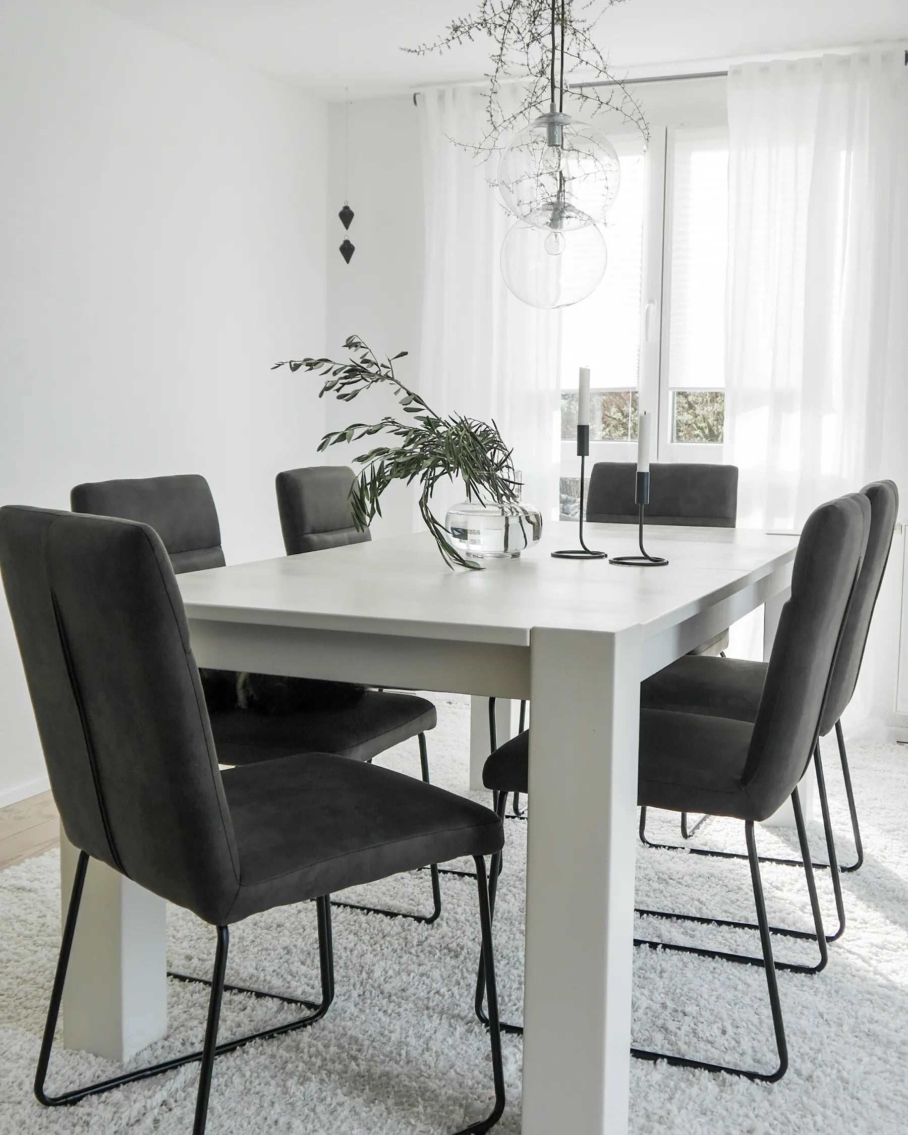 Set of 2 Dining Chairs NEVADA Fabric Dark Grey