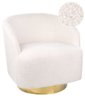 Swivel Armchair LAVIK Boucle Off-White