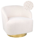Swivel Armchair LAVIK Boucle Off-White