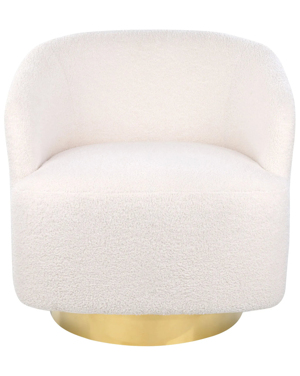 Swivel Armchair LAVIK Boucle Off-White