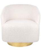 Swivel Armchair LAVIK Boucle Off-White