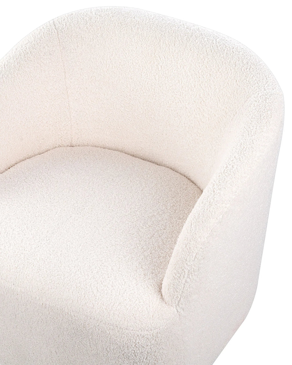 Swivel Armchair LAVIK Boucle Off-White