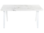 Dining Table GRIEGER White Marble 160 cm 90 cm