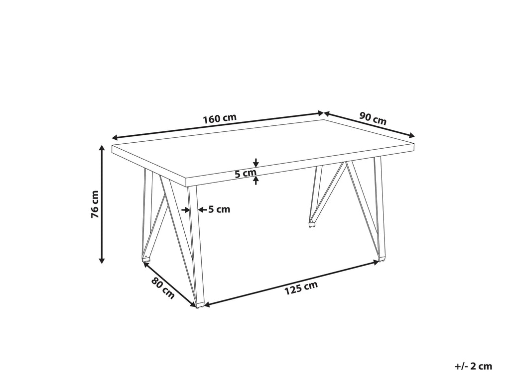Dining Table GRIEGER White Marble 160 cm 90 cm